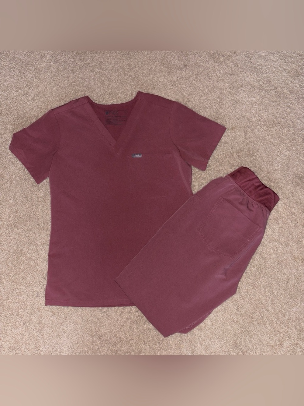 FIGS Catarina Scrub Top XXS + Zamora Jogger Scrub Pants XS Set in Mauve